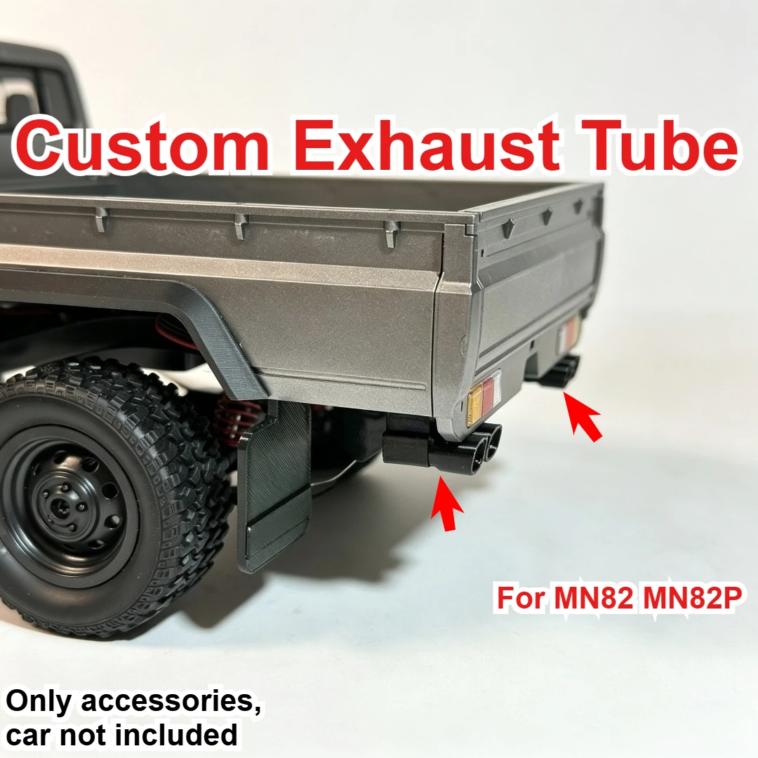 1/12 RC Off Road Car 3D Printed Exhaust Tube Custom Model Number For MN82 MN82P Decorative Styling Decor Upgrade Mod Accessories