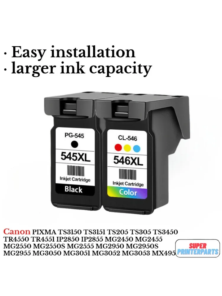 PG-545XL CL-546XL INK CARTRIDGE FOR CANON TS3350 TR4550 TR4551 TS3150 TS3151 MG2550 MG2950 TS3450 MG2550S MX495 IP2850 MG2450