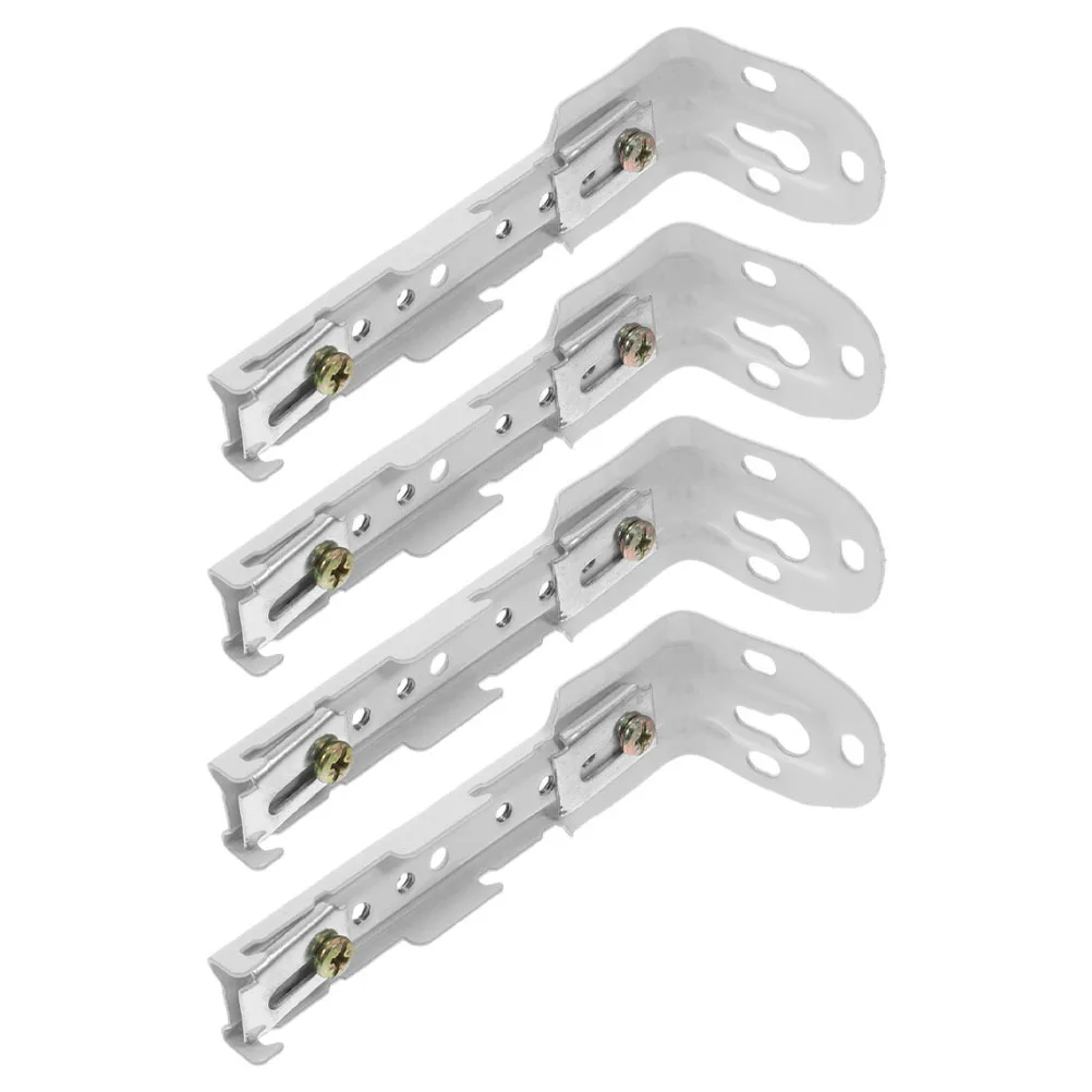 

4pcs Curtain Track Brackets Heavy Duty Metal Double Layer Support Side Fixing Drapery Wall Mount For Living Room Bedroom