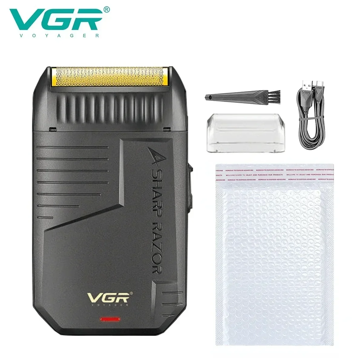 VGR Shaver Professional Beard Trimmer Rechargeable Hair Trimmers Electric Beard Shaver Reciprocating Mini Shaver for Man V-375