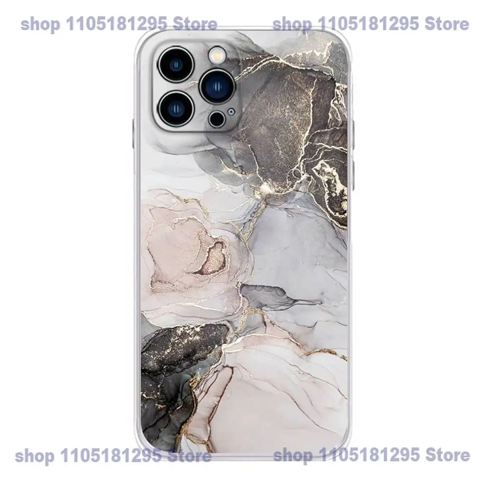 حافظة هاتف رخامية هندسية عصرية لهاتف آيفون 17,16,15,14,13,12,11 X,Plus,Pro,Max,XR,Plus,E,غطاء ناعم شفاف صغير