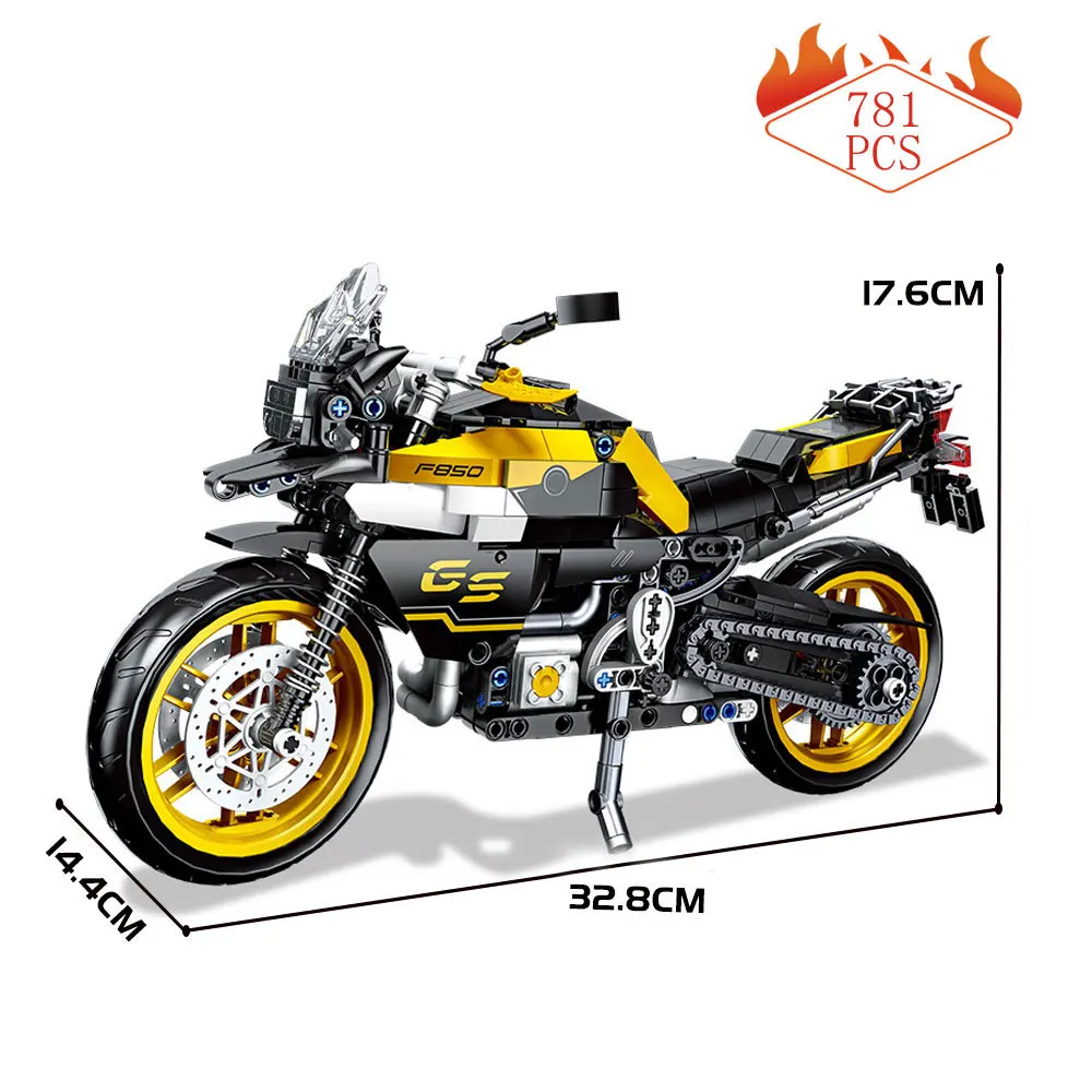 

781Pcs City Motorcycle Technical Sports Car Building Block Mountains Cross Country Racing Model Bricks Children Toy Gifts