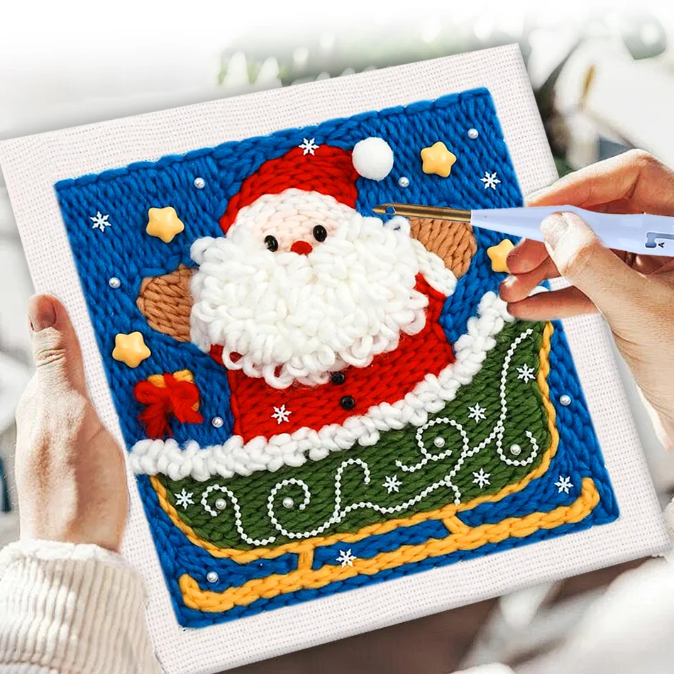 Christmas Theme Punch Needle E - Embroidery Xmas Kits review and price