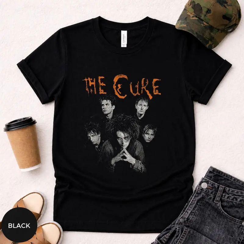 The Cure Inspired Gothic Rock Shirt, Vintage 80s Post Punk Graphic Tee, Retro Alternative Music T Shirt for Fans