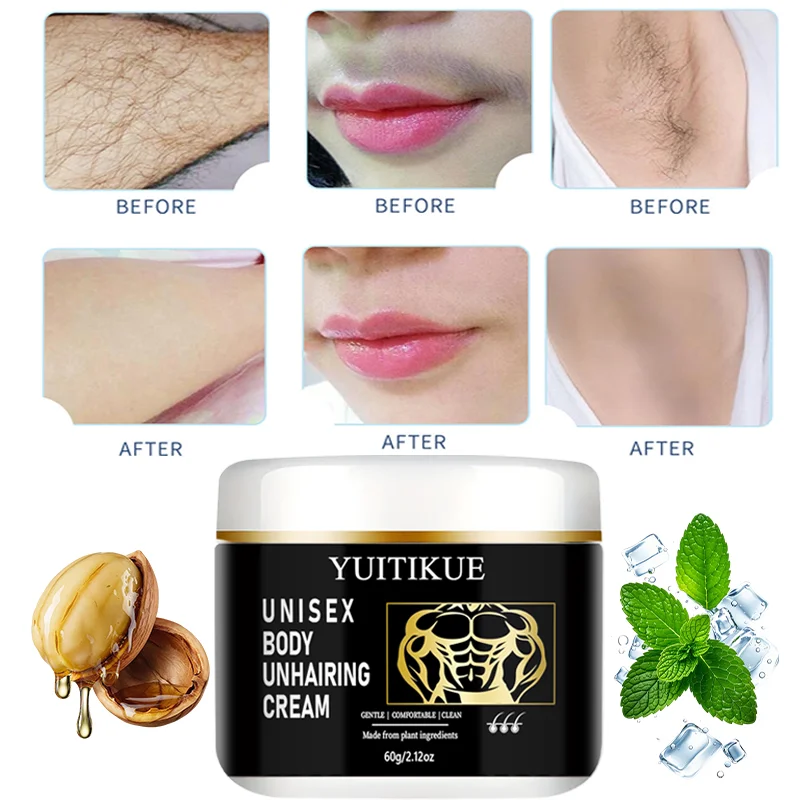 YUITIKUE Unisex Hair Remover Cream - Plant Ingredients, Effectively Remove Body Hair Without Irritation 60g view 6