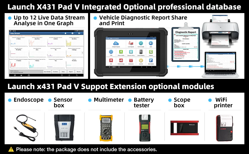 LAUNCH X431 PAD V Elite ECU-Codierungs-Scan-Tool, Topologiekarte, Vollsystem-Diagnosescanner, Vollständige bidirektionale Steuerung & 60+ Reset-Funktionen – Detail 11