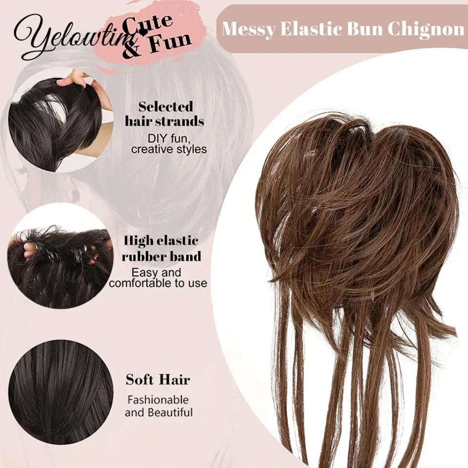 SyntheticElegant wave curled bun with instant braids and unique bun synthetic wigs suitable for women to wear in various occasio