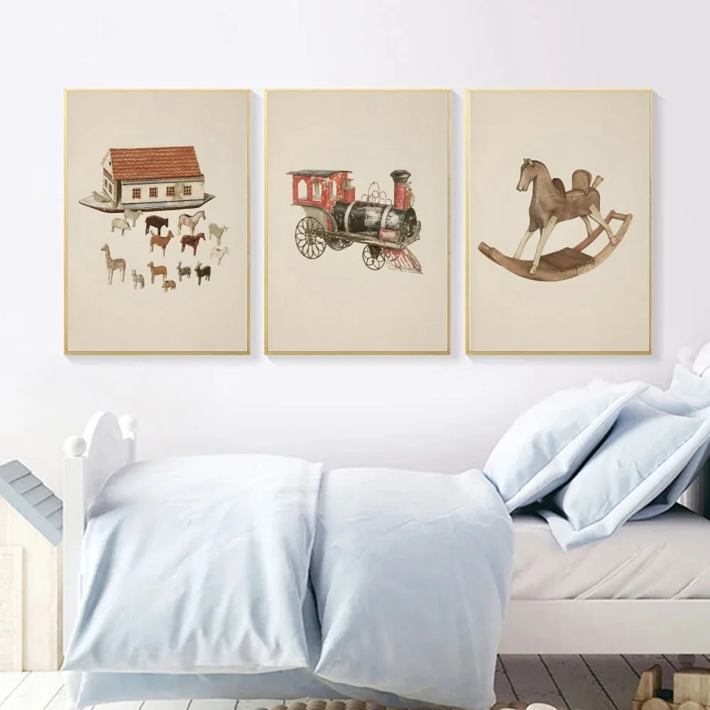 

Старый винтажный стиль, древний транспорт, постер с животными, наклейки на стену для спальни, настенная роспись для гостиной, подвесная картина, украшение дома