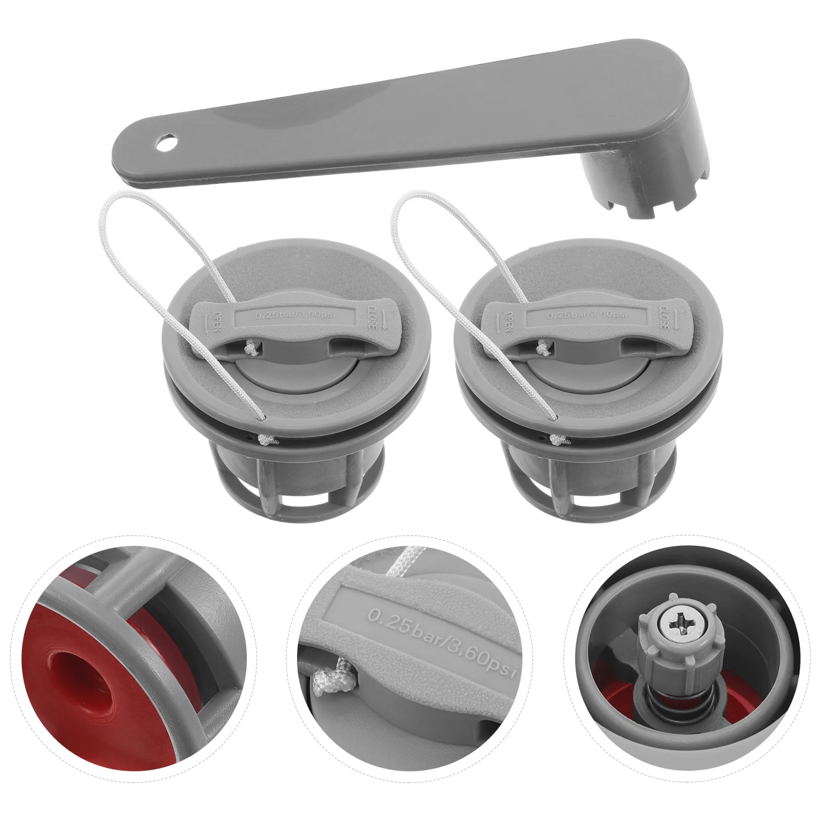 

1 Set Inflatable Boat Valve Cap Screw Thread Air Inflation Adapter For Kayak Dinghy Fishing Boat Scupper Valve Replacement With