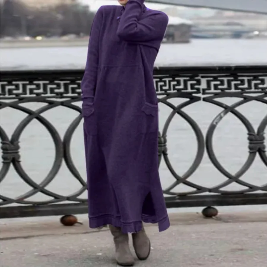 Moda damska plus size jesień i zima, elegancka, luźna sukienka, dzianinowa sukienka z koronką, długa sukienka, ocieplany sweter, sukienki codzienne.