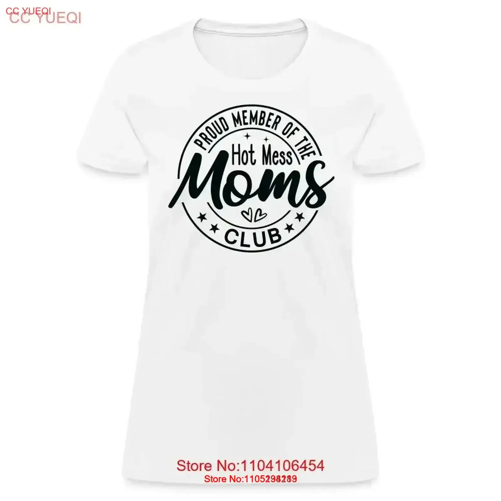 Proud Member of the Hot Mess Moms Club Women's T Shirt vintage Washed fashion Versatile designer clothes graphic Slightly homme