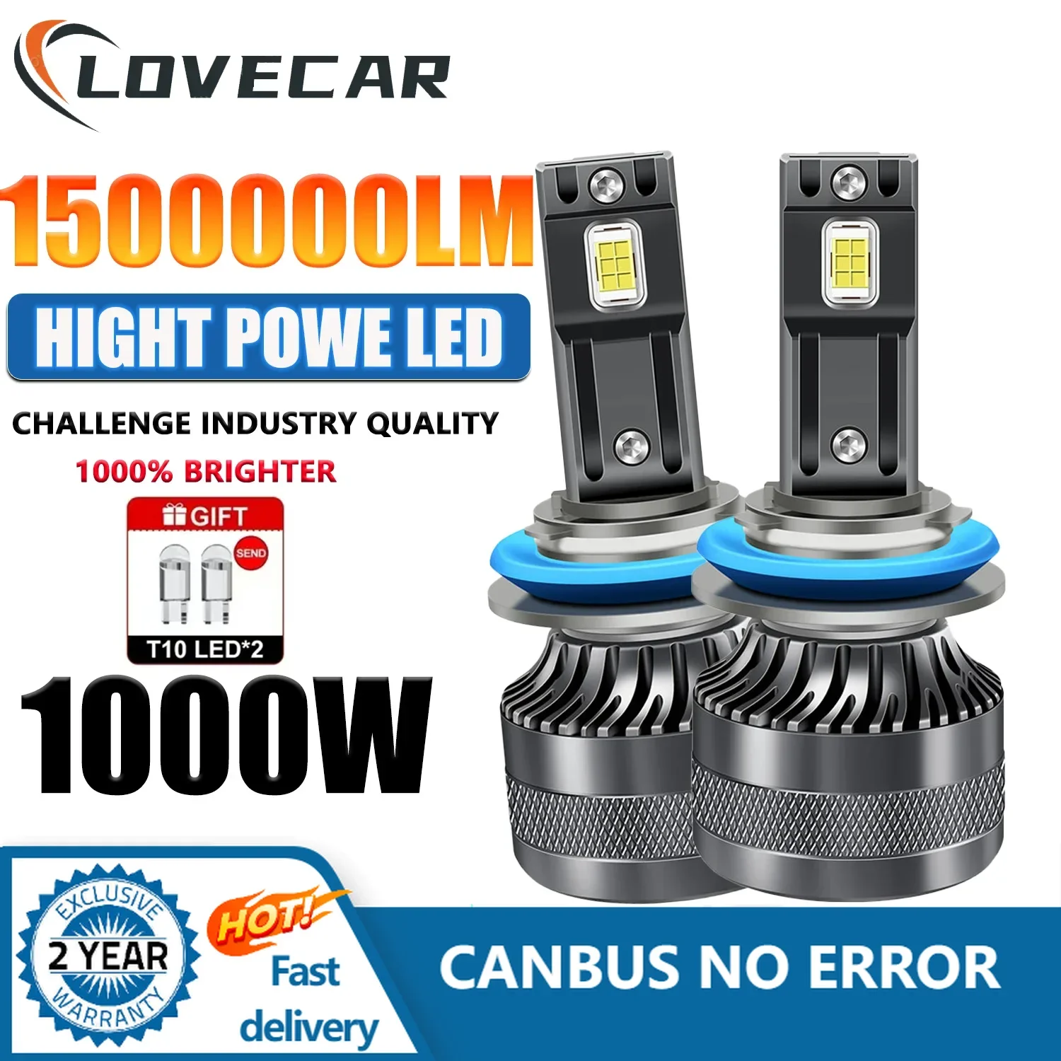 

LOVCAR Vehicles H7 LED Car Lights Canbus Headlights Bulb High Power CSP Chip 9005/HB3 9006/HB4 H1 H7 H4 H11 12V 24V Lamp