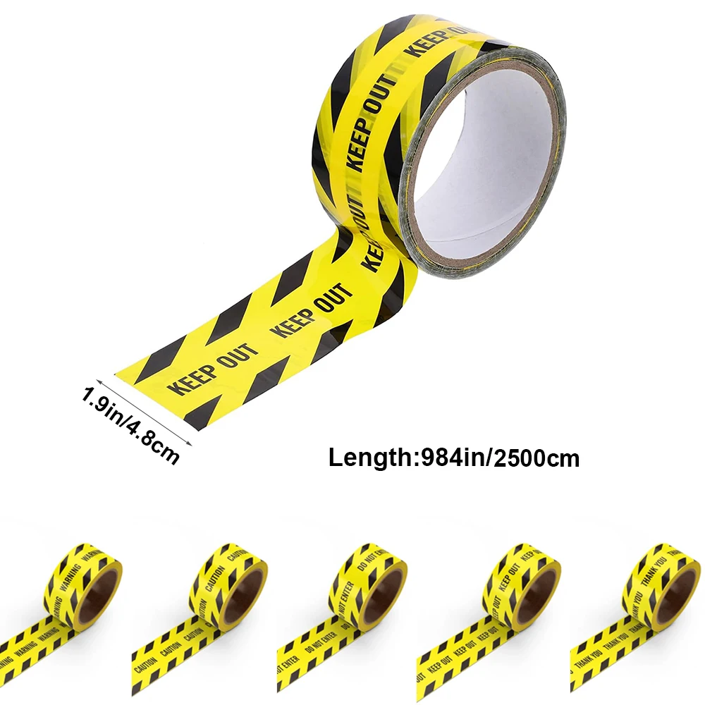 Caution Masking Tapes Public Safety Keep Out Yellow Warning Strip Kids Engineering Truck Birthday Party Decoration DIY Stickers