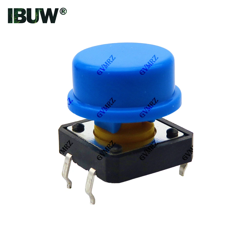 24PCS Tactile Push Button Switch Momentary 12*12*7.3MM Micro switch button + 12PCS Tact Cap(6 colors) for Arduino Switch