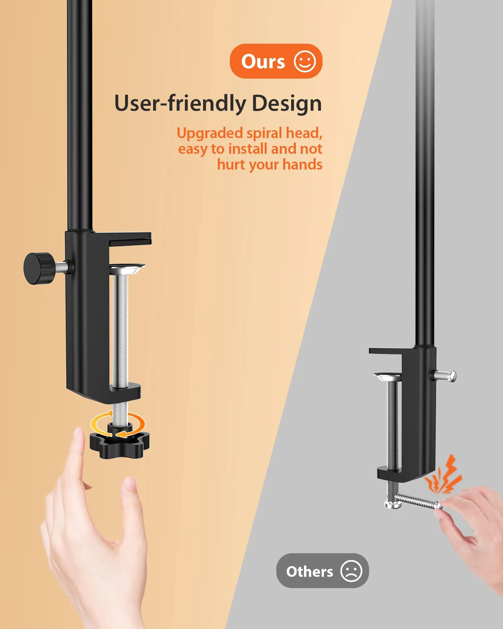 Gooseneck USB Clip On Night Reading Light with 3 Colors and 10 Levels Adjustable with 160 LED Beads USB Dimmable Light Lamp