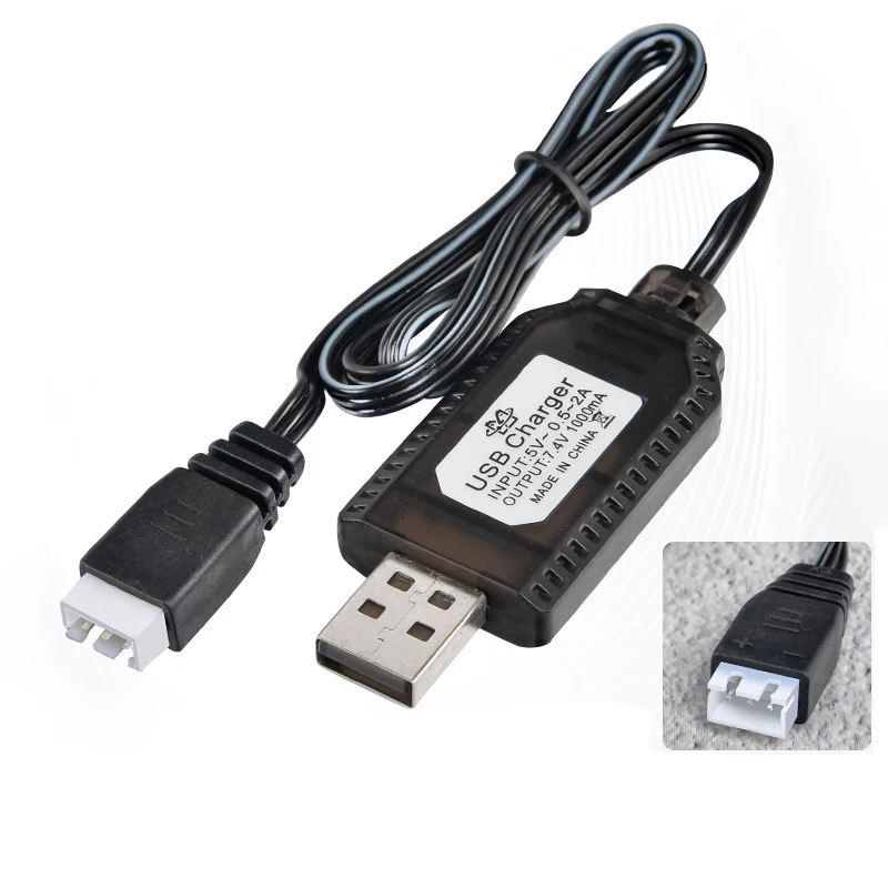 

7.4V Lithium Battery Charger USB Cable XH-3P Smart Rechargeable Li-ion Battery Charger Toys Remote Control Charging Adapter