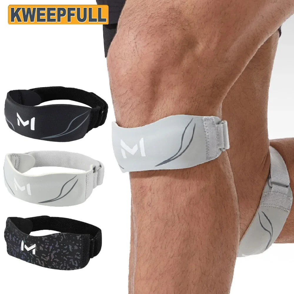 1 Stück Lauf- und Tennis-Kniebandage, Verstellbarer Kniescheibensehnen-Gurt zur Schmerzlinderung für Männer und Frauen, Fahrrad-Kniebandage