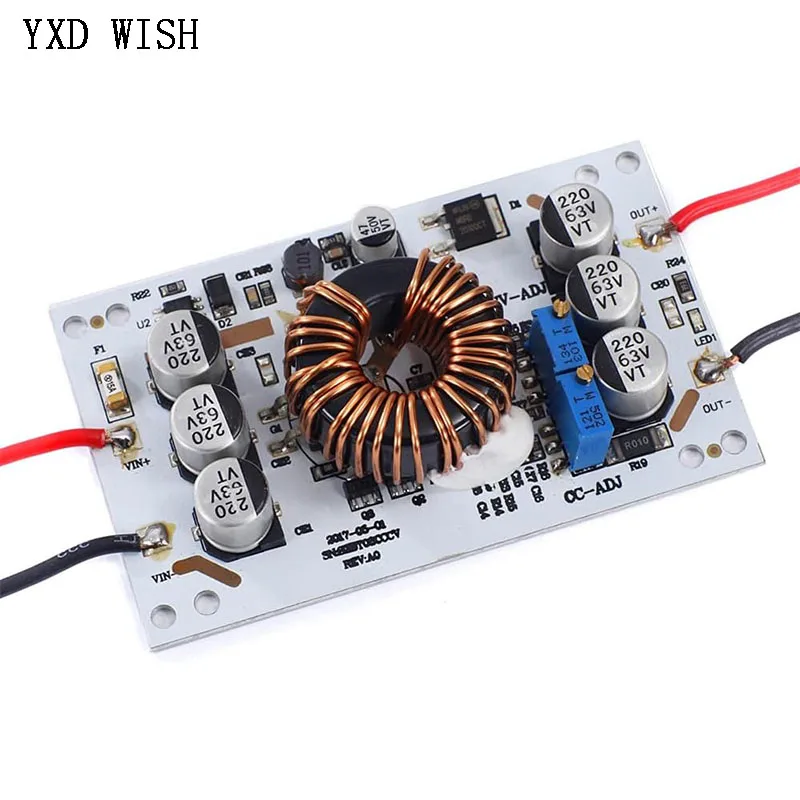 5pcs 600W Aluminum Plate DC-DC Boost Converter Adjustable 10A Step Up Constant Current Power Supply Module Led Driver Board