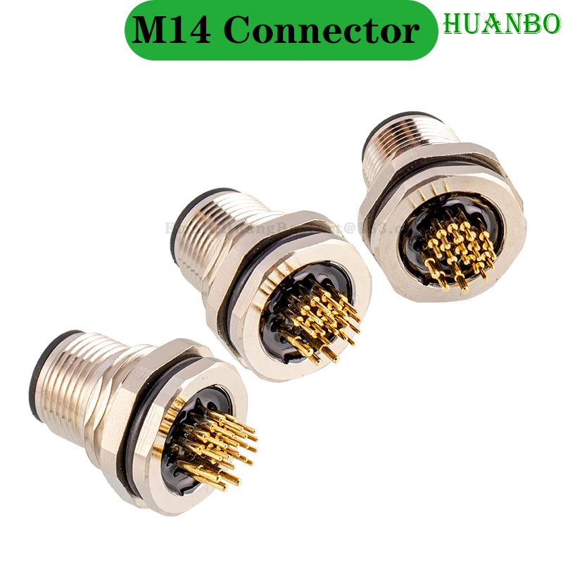 M14 board front board rear socket connector aviation socket 3+15 core 5A current data signal
