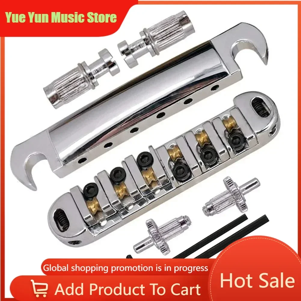 Yue Yun Music Store--Discount Hot Sale--LP Bridge Pull String Board Ball Roller Bridge Upper Lower String for SG Guitar