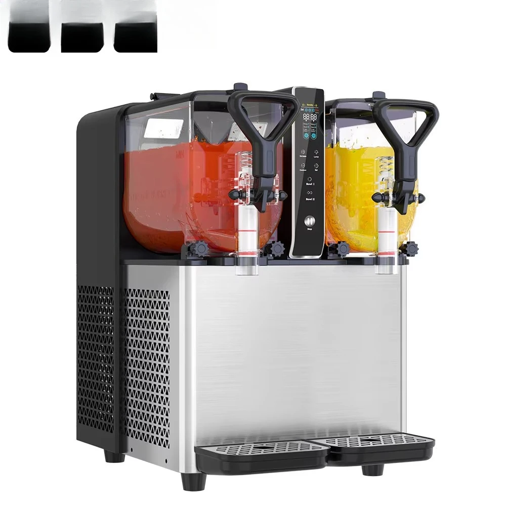 

3L*2 Tanks Slush Machine Snow Frozen Drink Slushy Smoothie Slushy Ice Maker with Led Light