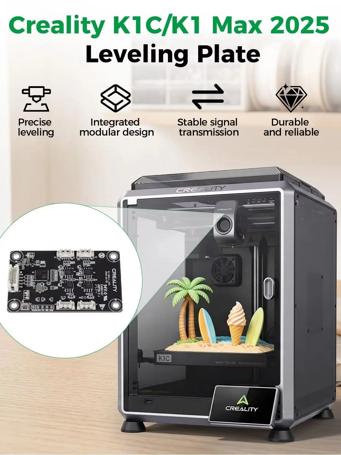 Oficjalna płytka poziomująca Creality K1C/K1 Max 2025, płytka sterująca poziomowaniem stołu, automatyczny czujnik poziomowania stołu PCB do drukarek 3D K1C/K1 Max — zdjęcie produktu 7