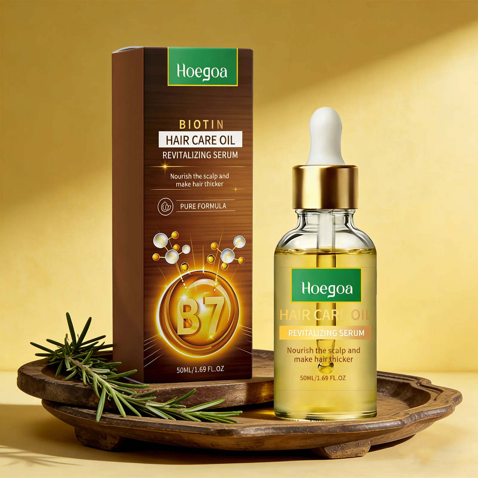 HOEGOA 50mL Hair Revitalizing Serum, Long-Lasting Hair Hydration, Improves Softness And Smoothness, Reduces Frizz And Dryness