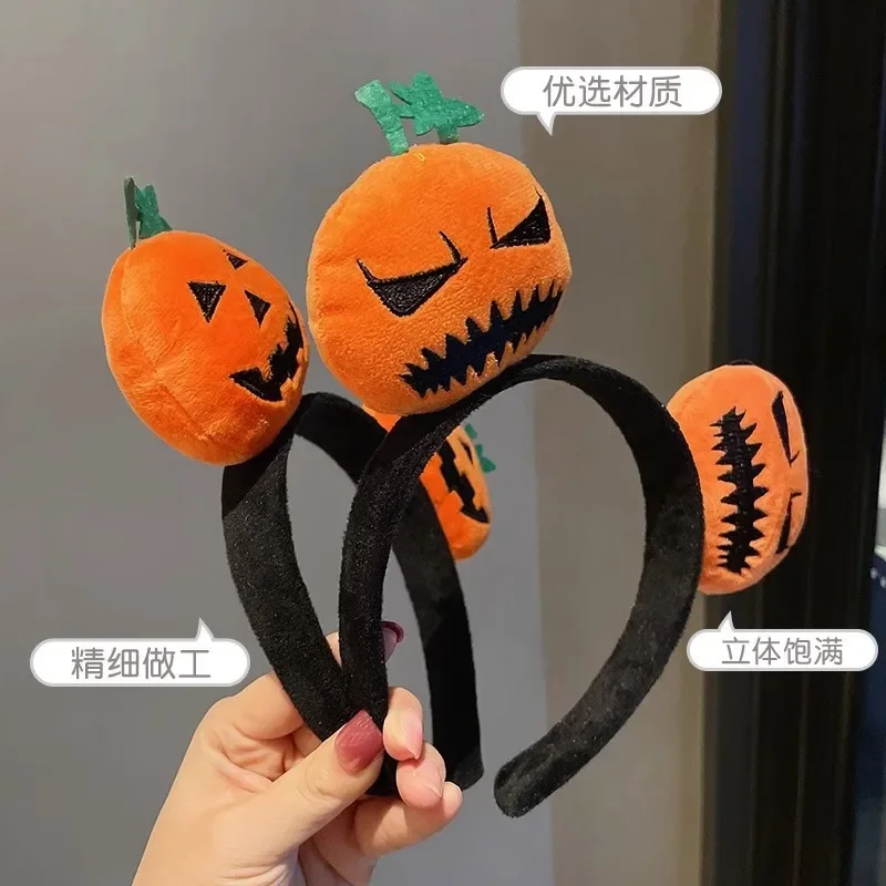 Halloween ikat kepala labu lucu Selamat pesta Halloween DIY Cheer trik Hari Thanksgiving atau perlengkapan pesta labu