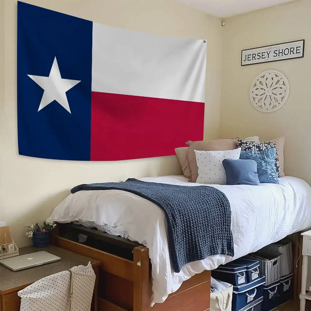 Texas Flag Banners Four Hole Flag Polyester Outdoor Decor Room Aesthetic