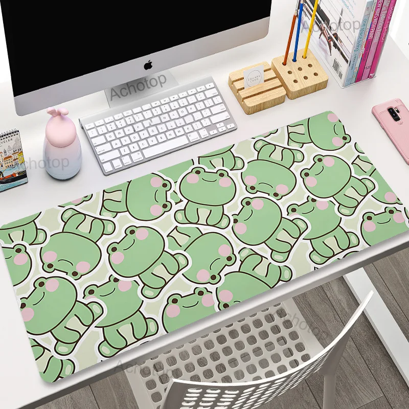 Laptop Mouse Pad Kawaii frogs Deskmat XXL Large Pc Gamer Mousepad Cute Gaming Keyboard Carpet Cartoon Aesthetic Cozi Lofi Rugs