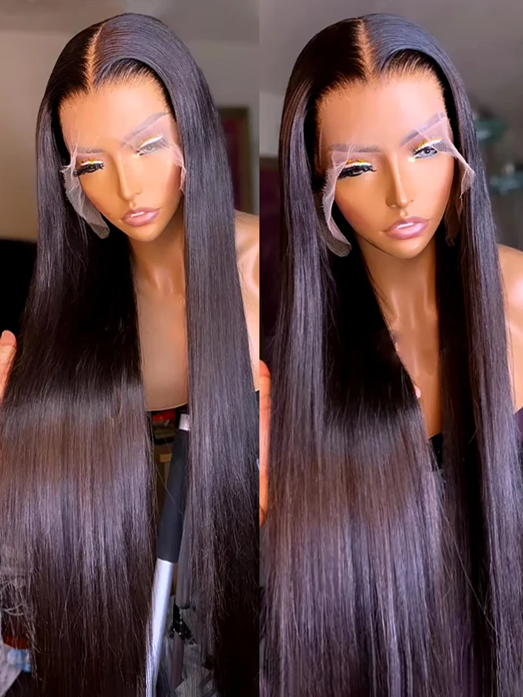 

250% 13x6 Парики из натуральных волос на кружеве Прямые 13x4 Прозрачные парики из натуральных волос на фронтальной части шнурка Предварительно сорванные парики из HD на шнурке для женщин