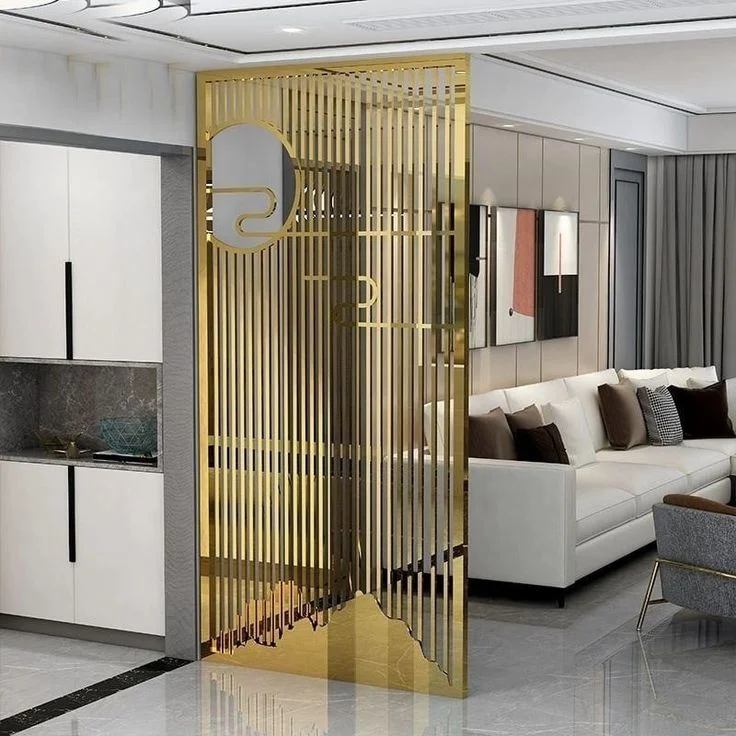 Modern Luxury Screen Partition Wall Hotel Metal Partition Screen Panel for Living Room Divider