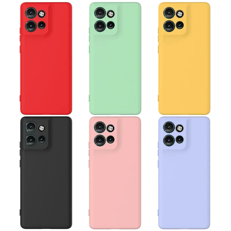 For Motorola MOTO Edge 50 Neo ,S50 Case Soft Premium Liquid Silicone Case with Flocking inside Cover with Strap for Moto S50