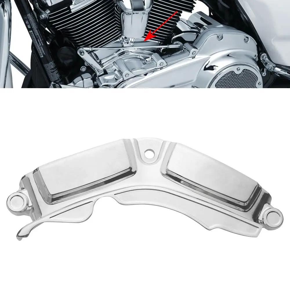 

Motorcycle Left Cylinder Base Covers For Harley Cvo Road/Electra/Street Glide Road King Softail Tri Glide Flh 2017-2024 Chrome