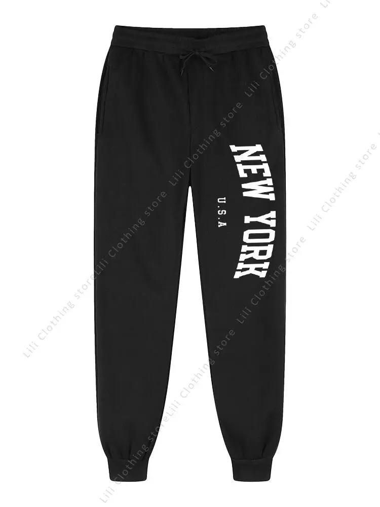 

Брюки для бега с принтом NEW YORK, женские спортивные штаны, осень-зима, высококачественный спортивный костюм для фитнеса, брюки, уличные спортивные женские брюки