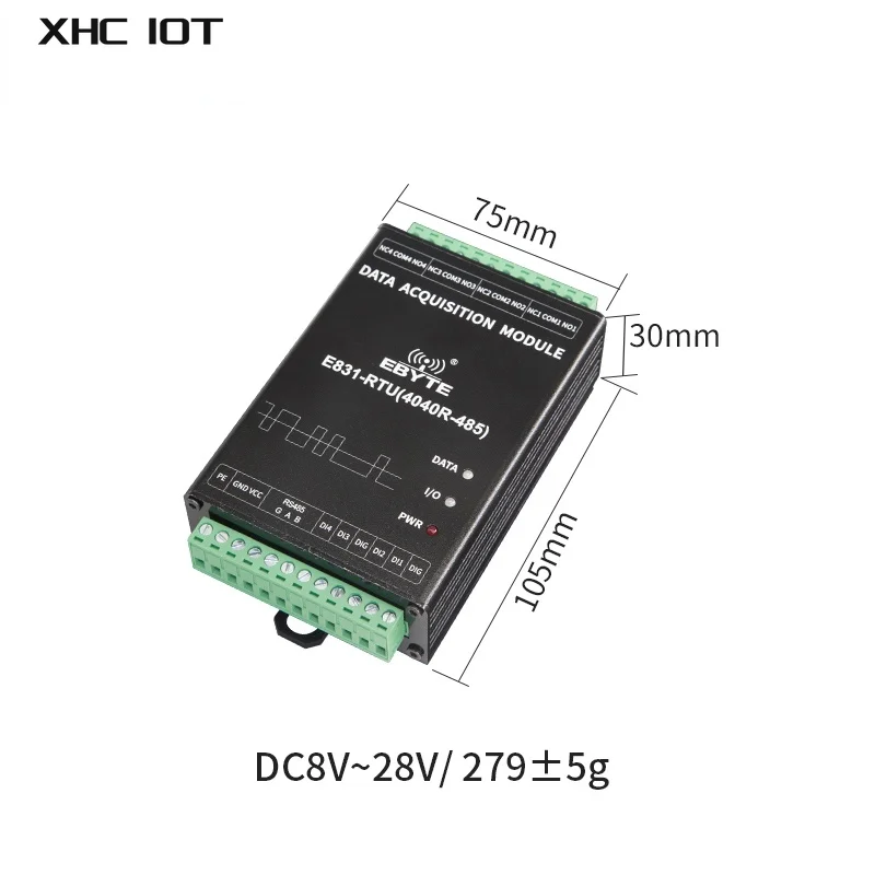 

RS485 Modbus RTU IO Controller 4 Channel Digital Quantity Input Relay Output Wireless IoT Modem E831-RTU(4040R-485) XHCIOT