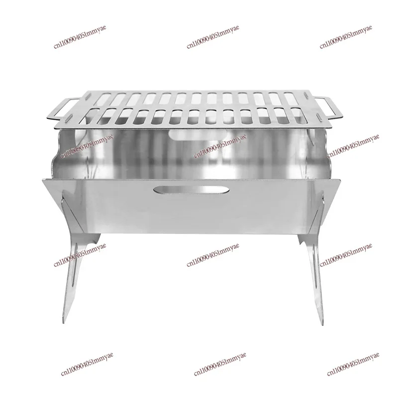 

Портативный складной гриль-барбекю из нержавеющей стали, съемный для легкой очистки, для кемпинга, приготовления пищи, обогрева