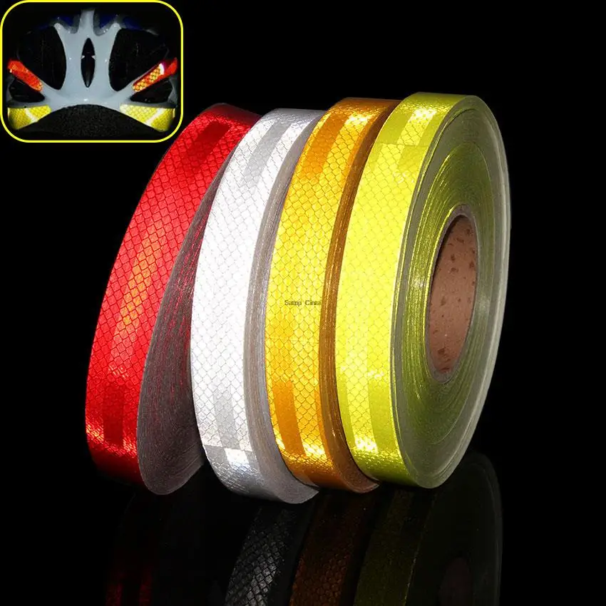 25Mmx45M Motorcycle Reflective Tape Yellow Red White Fluorescent Reflect Sticker Car-Styling Self Adhesive Warning Reflctor Film