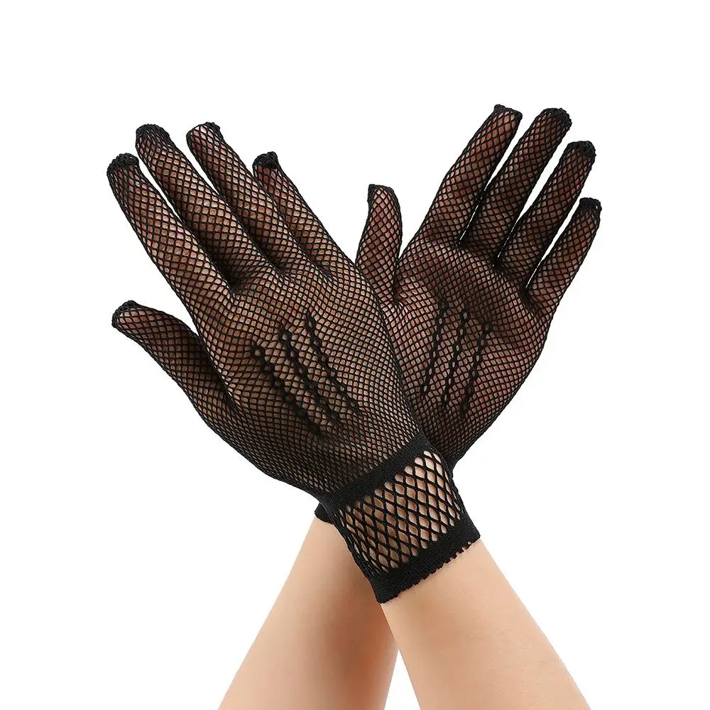 Fashion Lace Bridal Gloves Breathable Elegant Wedding Gloves Hollow-out Sheer Mesh Gloves For Party Prom Banquet