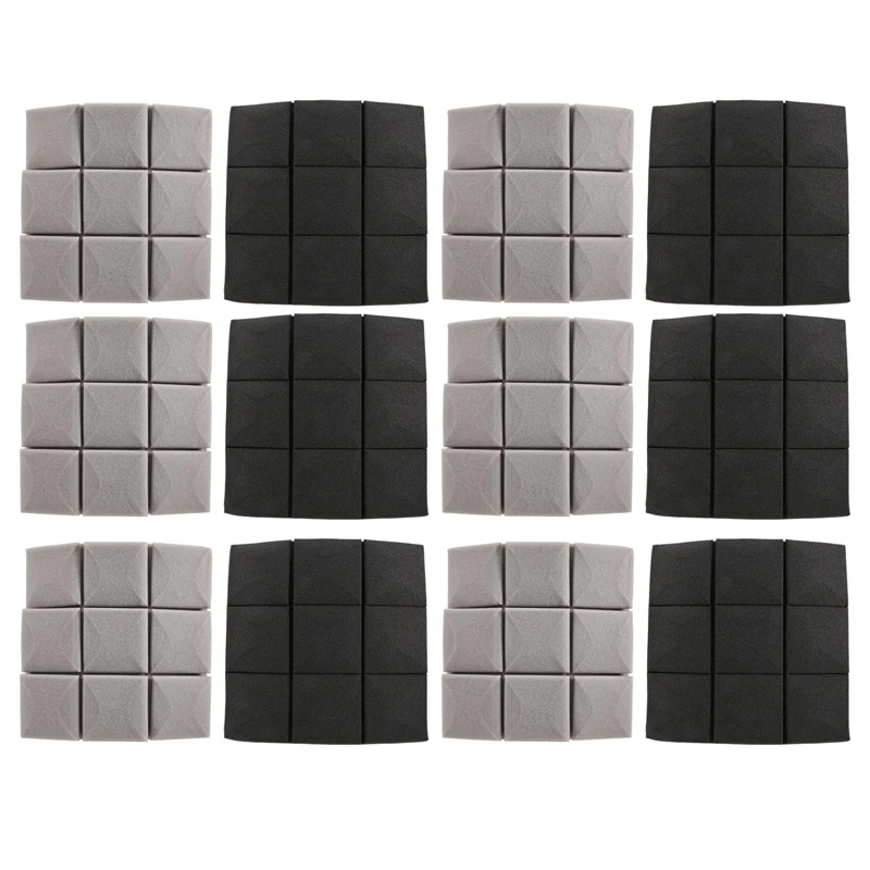 

SELF-ADHESIVE Sound Proof Foam Panels,12 Pack Acoustic Foam Panels 2 Inchx12 Inchx12 Inch,For Wall,Studio,Home & Office