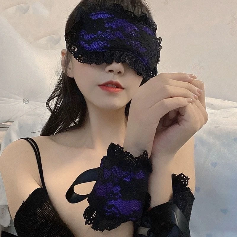 Sexy Lace Eye Mask Blindfold Handcuff Suit Couple Exotic Accessories Restraint Adult Games Flirting Outfits Accessories Sex Toy