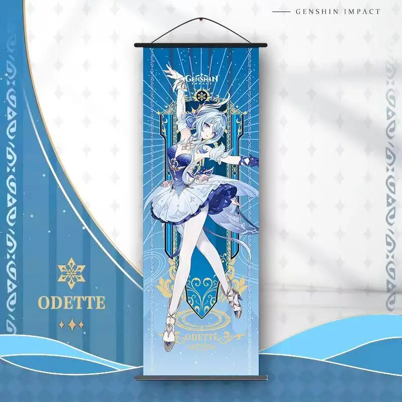 Genshin Impact Odette Ororon Frune Nicole Colombina Flins Nefer Arlecchino Gemälde Bilder Anime Neuvillette Leinwand Wandkunst – Detail 3