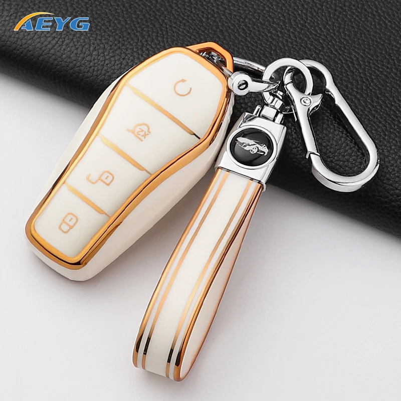 TPU Car Key Case Cover Shell For BYD Song Plus Atto 3 Han EV Tang DM Qin Seal Dolphin Remote Fob Holder Keychain Accessories