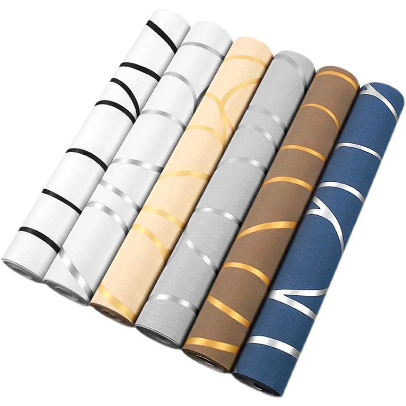 Wallpapers Modern Geometry Texture 3D Striped Wallpaper for Living Room Sofa TV Walls Decor Home Silver Gray Black Wall Paper