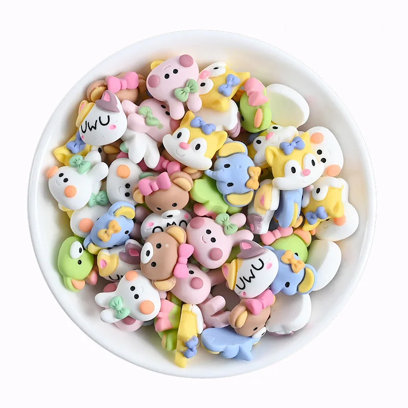 10 Pcs Cute 3d Resin Cartoon Animal Cat Dog Flat Back Cabochon Scrapbook Phone Craft  DIY Embellishments Accessories,10Yc21746