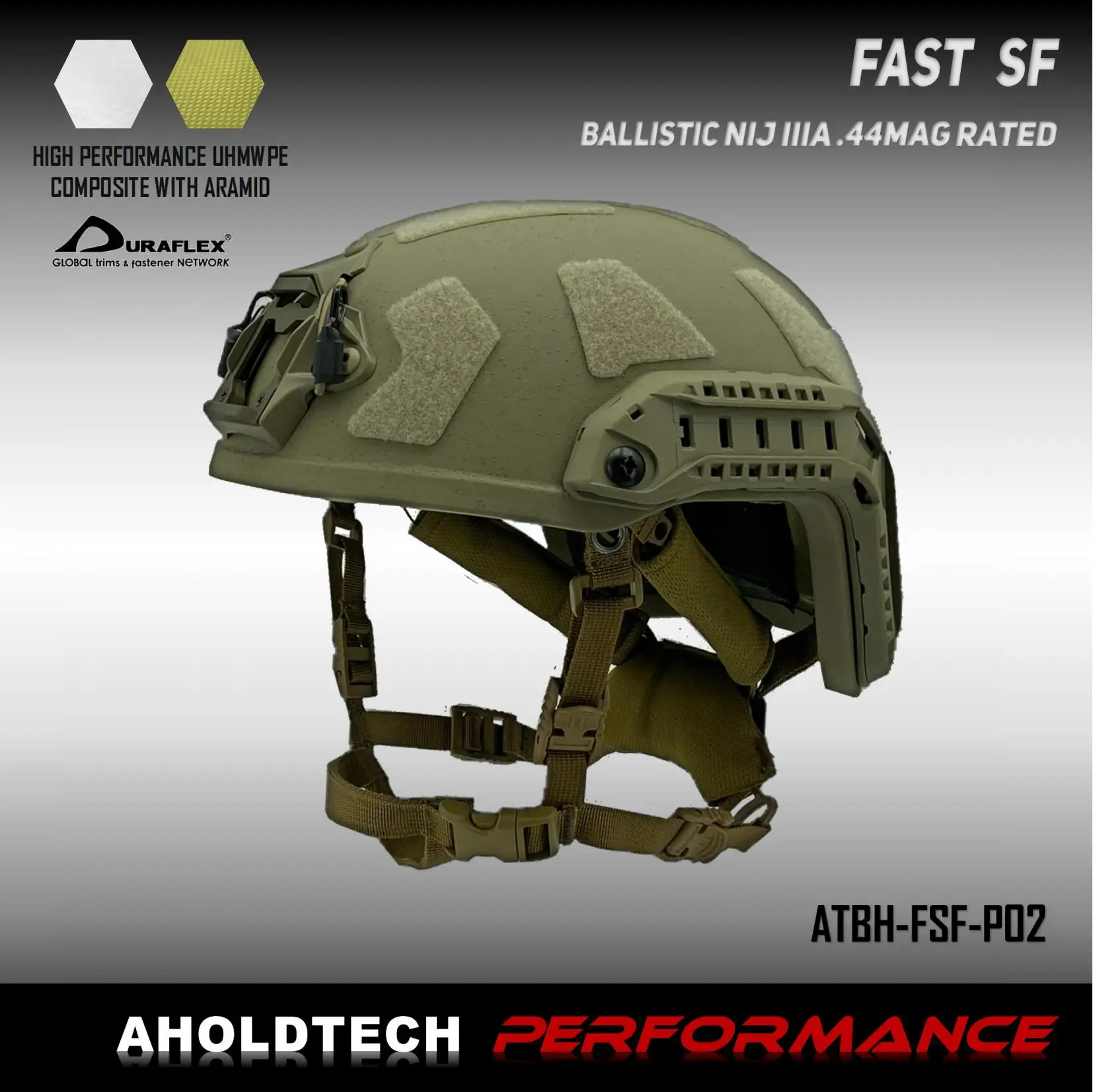 Aholdtech Performance FAST SF High Cut Aramid+PE Ballistic NIJ IIIA 3A CAM FIT Dial EPIC Liner Bulletproof Helmet