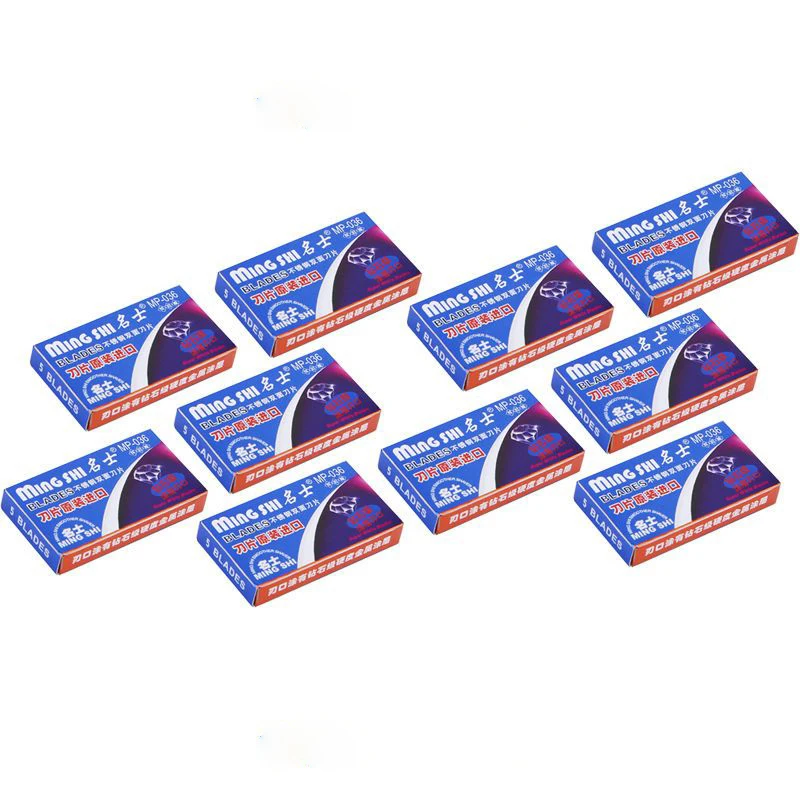 Lame di rasoio in acciaio inossidabile nero di marca a doppia faccia da 50 pz/lotto