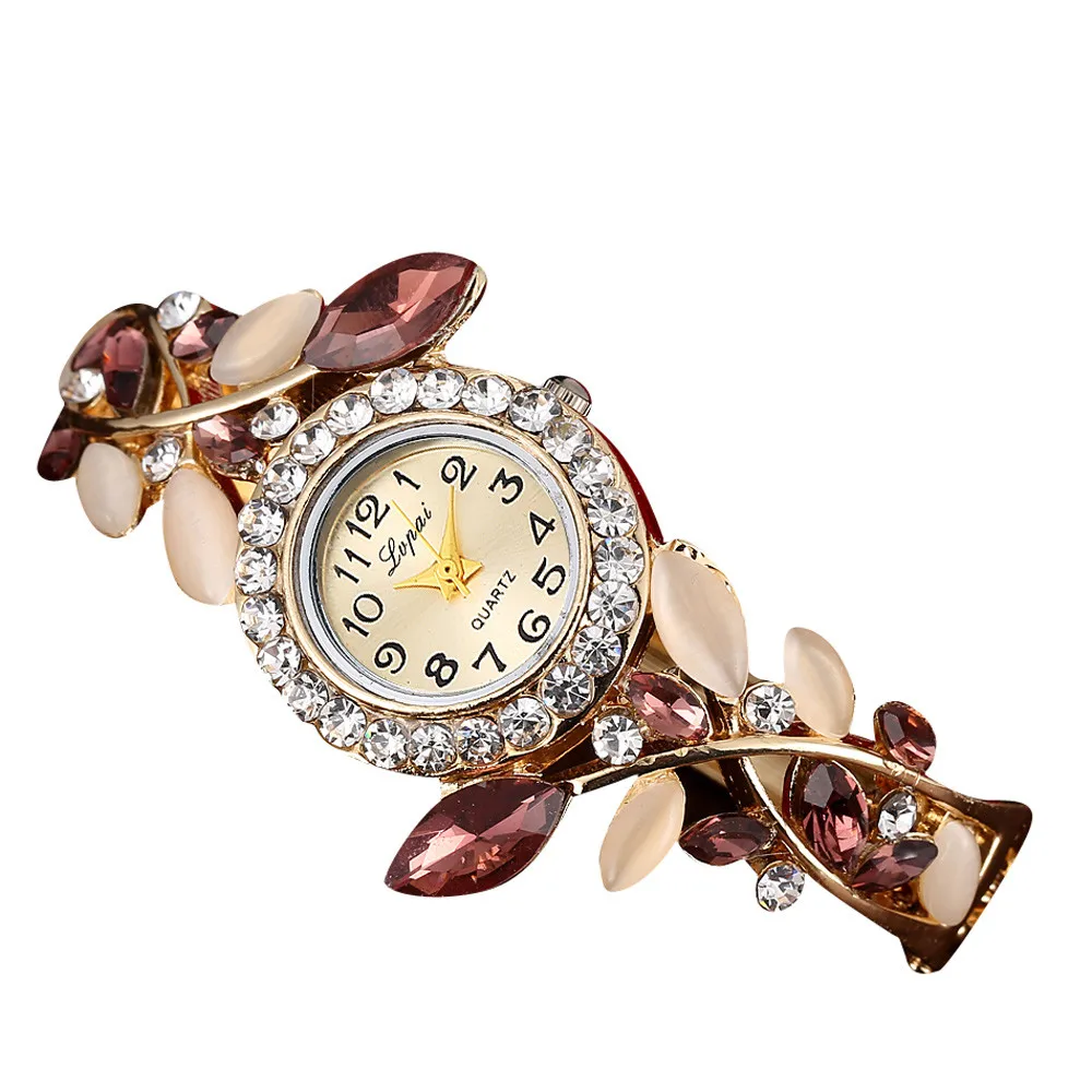 Women's Luxury Colored Diamond Bezel Elegant Bracelet Watches Hot Fashion Exqusite Small Strap Watch Girl's Birthday Gift view 5