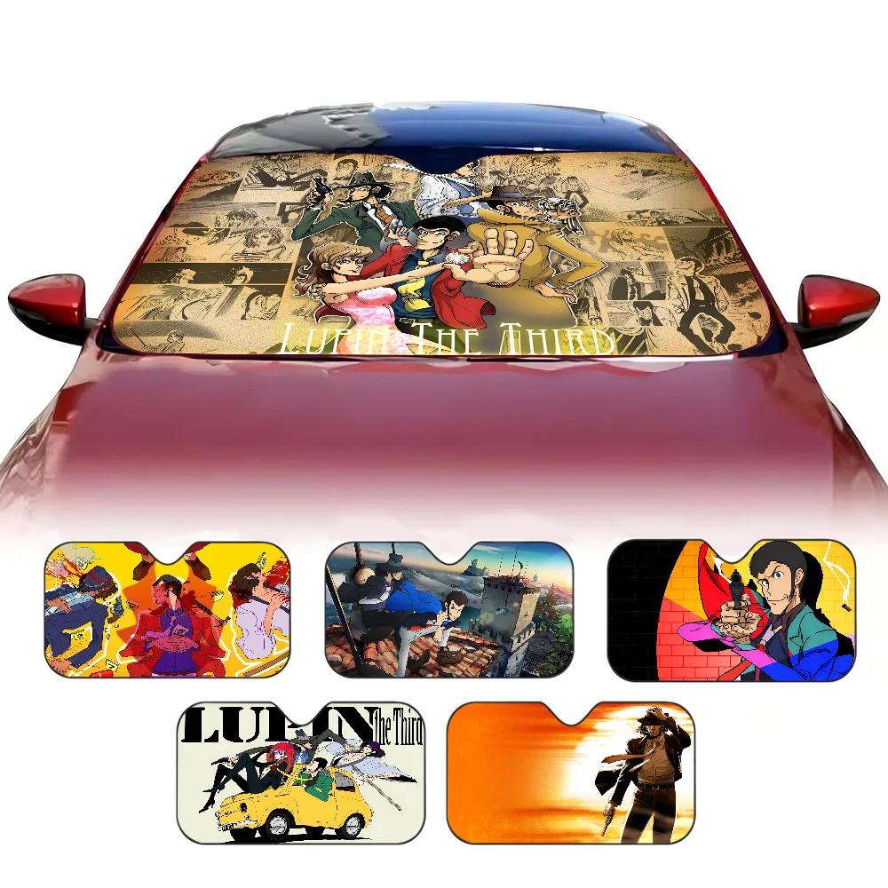 Adventure Story L-Lupin The Third Car Sunshade Shield Windshield Window Cover Interior Protection For Truck SUV Visor Universal