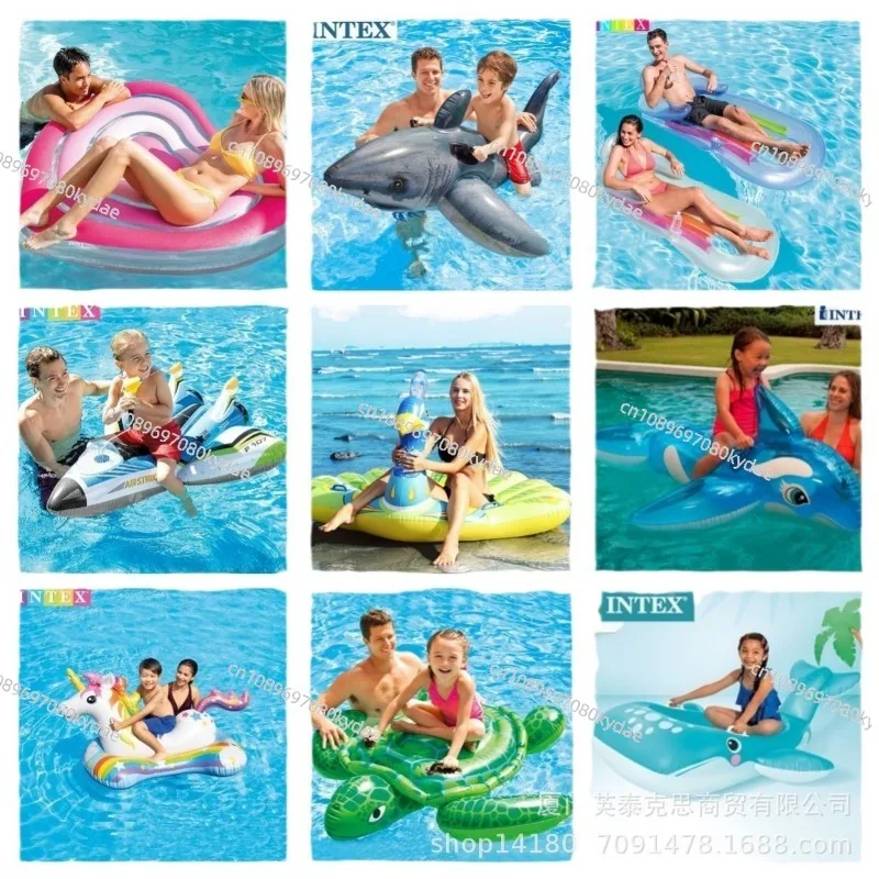 Intex children's water animals men's and women's inflatable mount swimming floating row swimming ring pvc water wholesale